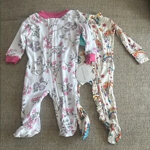 Multicolor Floral Footies Bundle 3-6 months